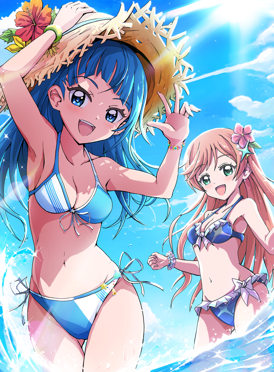 This is a pixiv picture whose title is プリキュアの水着!!!.