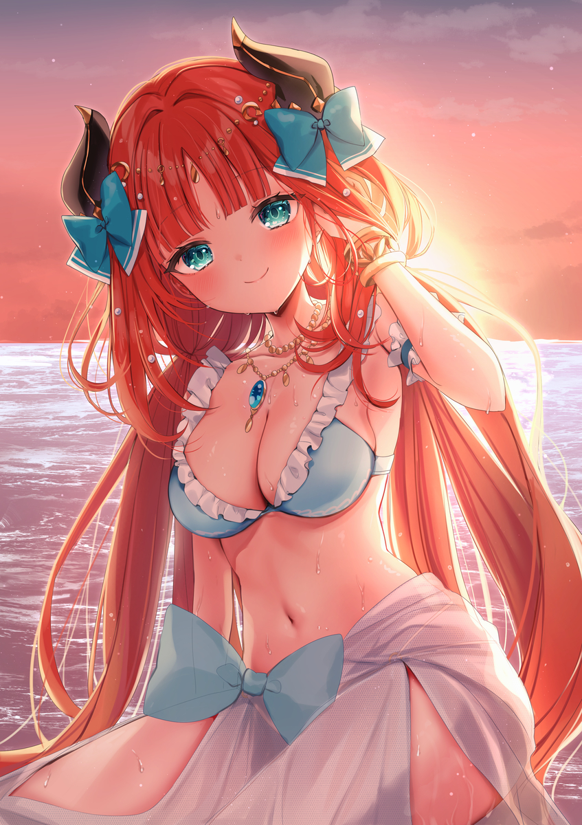 This is a pixiv picture whose title is 水着ニィロウちゃん.