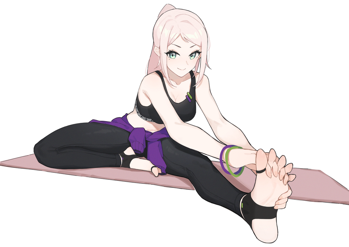 This is a pixiv picture whose title is 瑜伽时间.