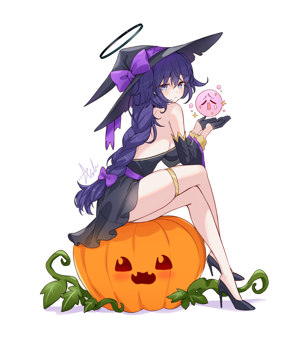 This is a pixiv picture whose title is Witch Yuuka.