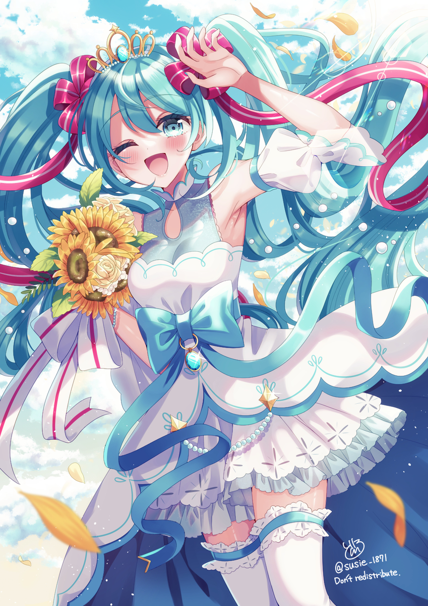 This is a pixiv picture whose title is 初音ミク16周年.