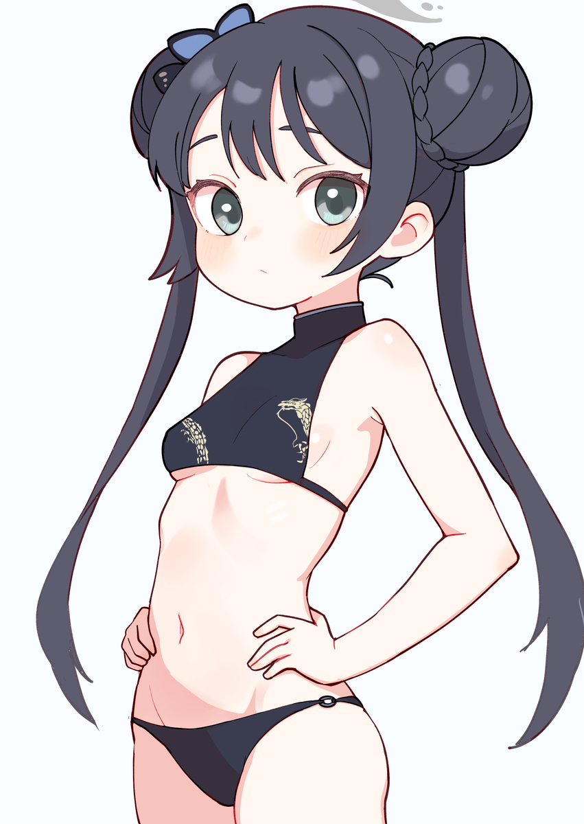 This is a pixiv picture whose title is Kisaki in swimsuit.