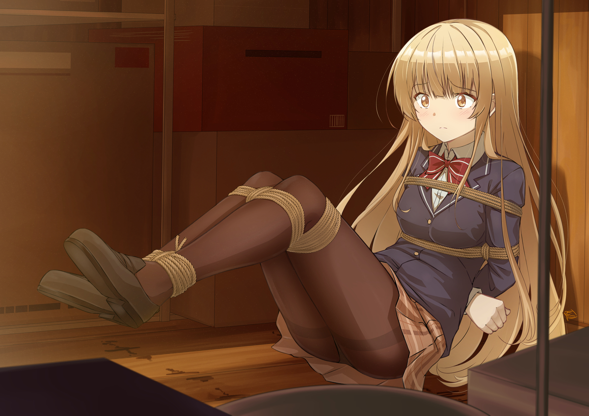 This is a pixiv picture whose title is Mahiru Shiina in a big Bind.