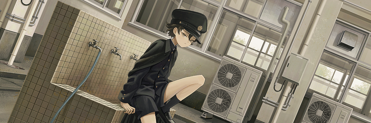 This is a pixiv picture whose title is 校舎裏.