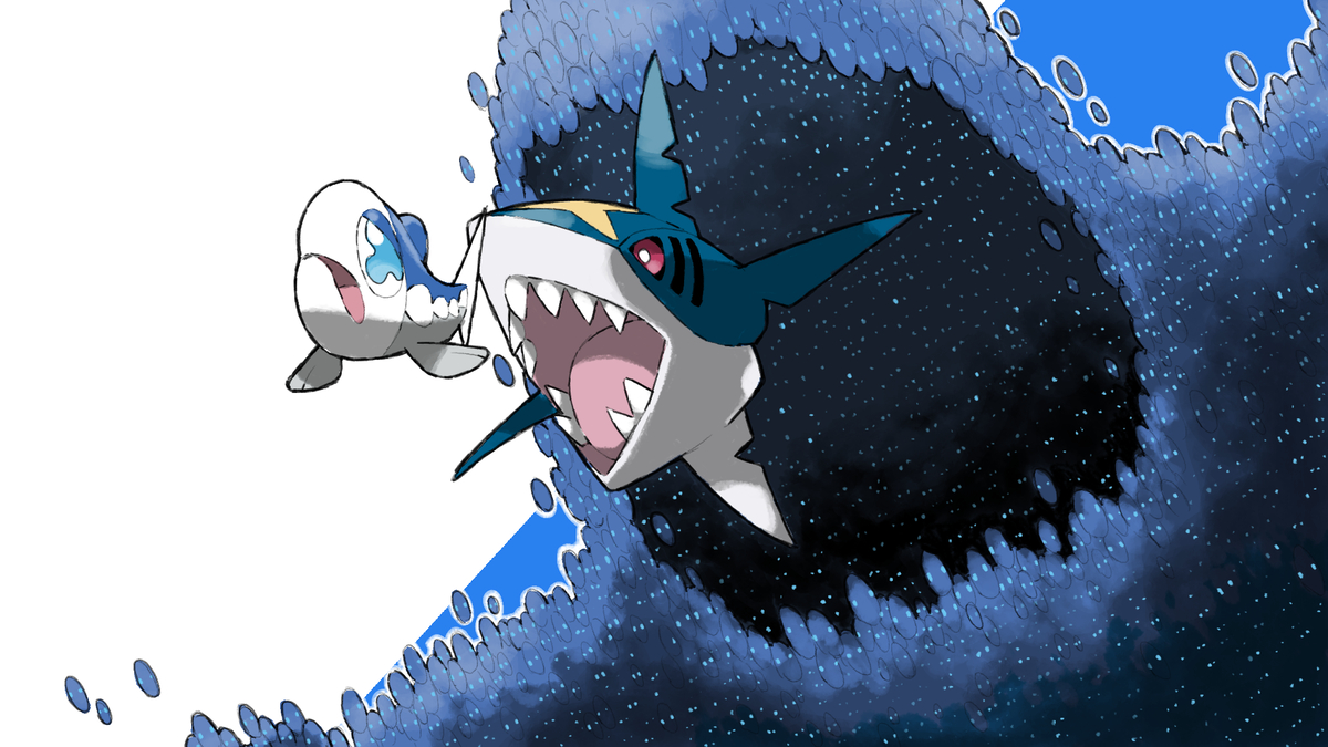 This is a pixiv picture whose title is Wishiwashi and Sharpedo.