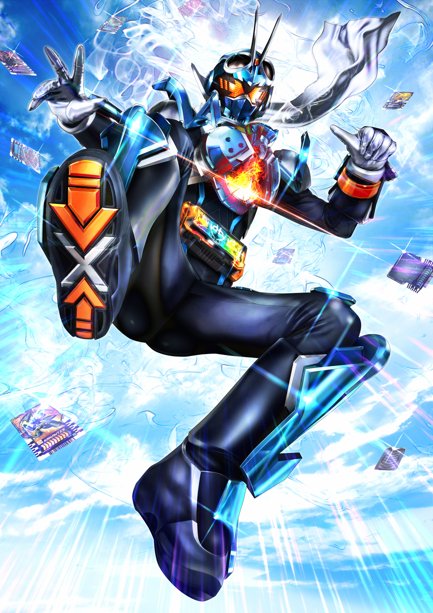 This is a pixiv picture whose title is 仮面ライダーガッチャード.