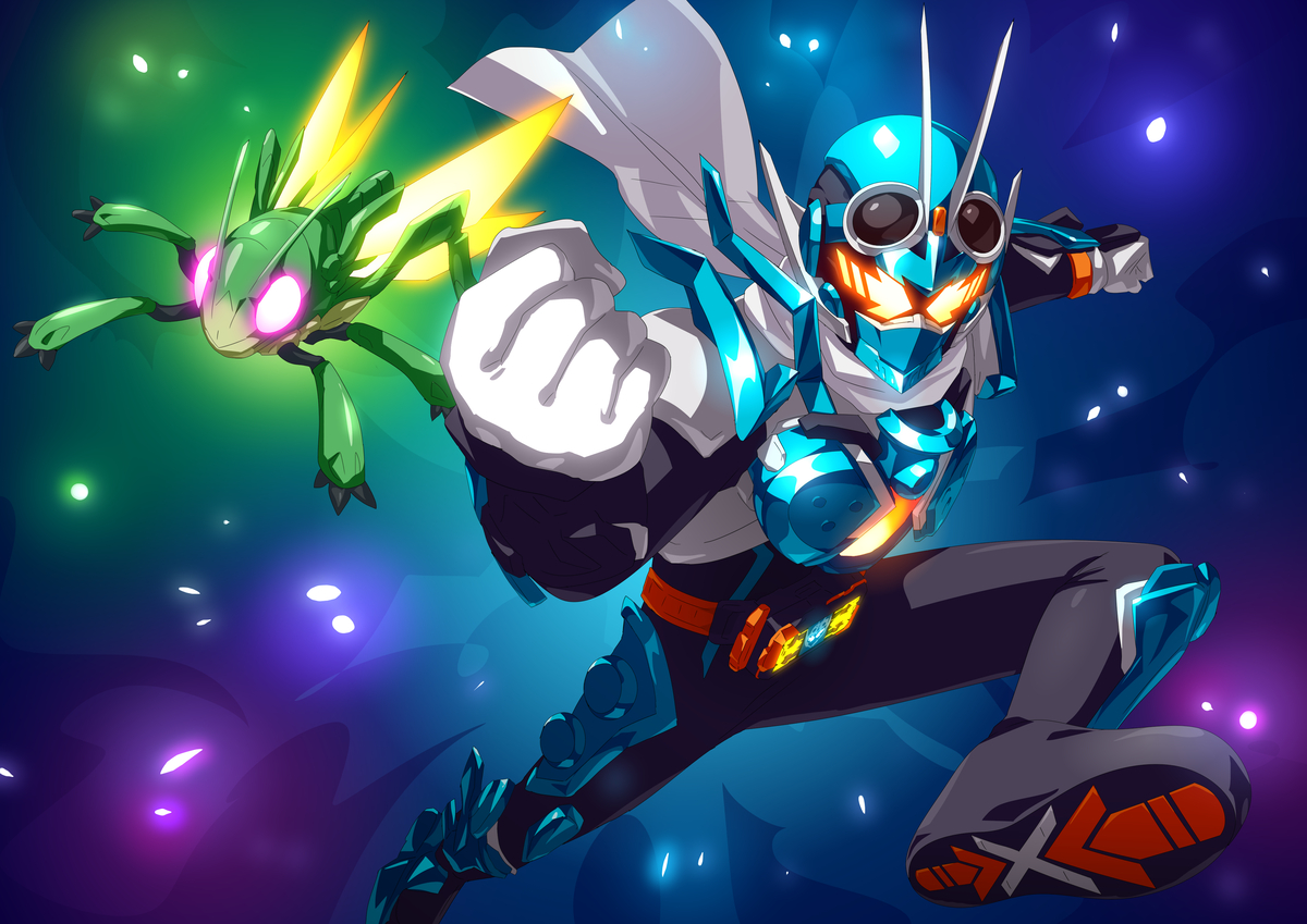 This is a pixiv picture whose title is 仮面ライダー ガッチャード！.