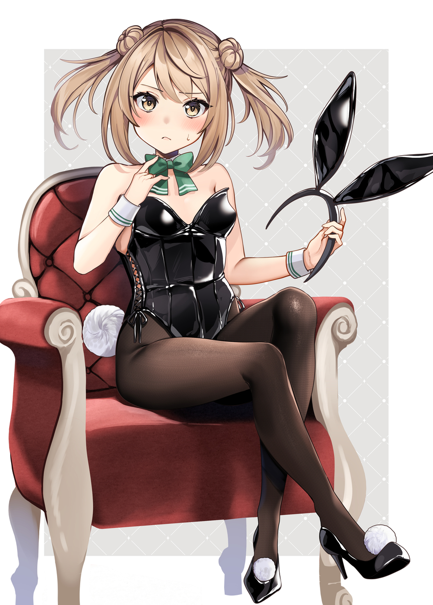 This is a pixiv picture whose title is バニーガール満潮ちゃん.