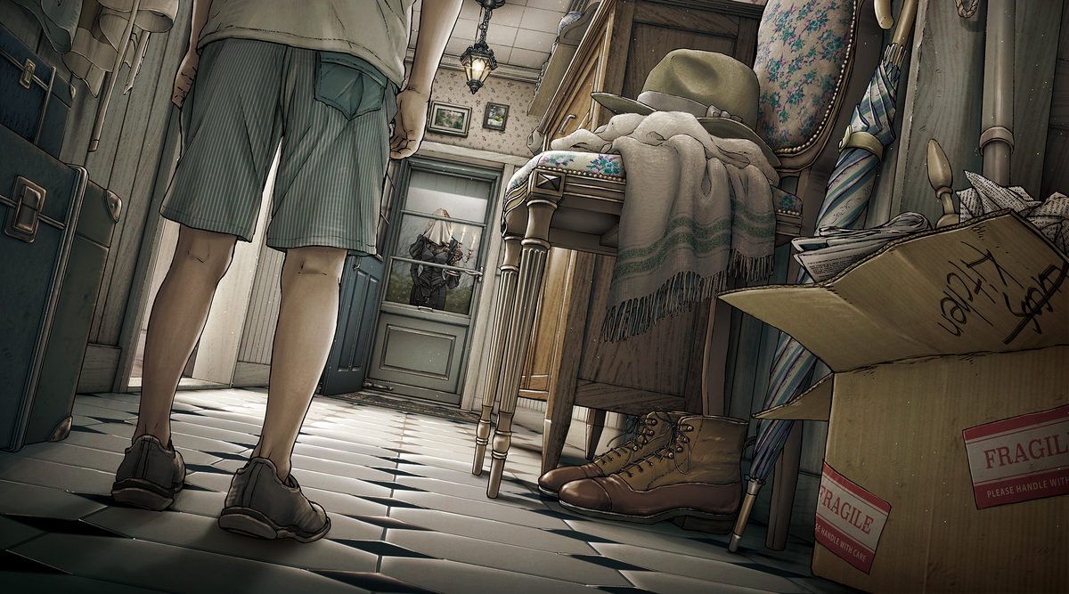 This is a pixiv picture whose title is ノックの音.