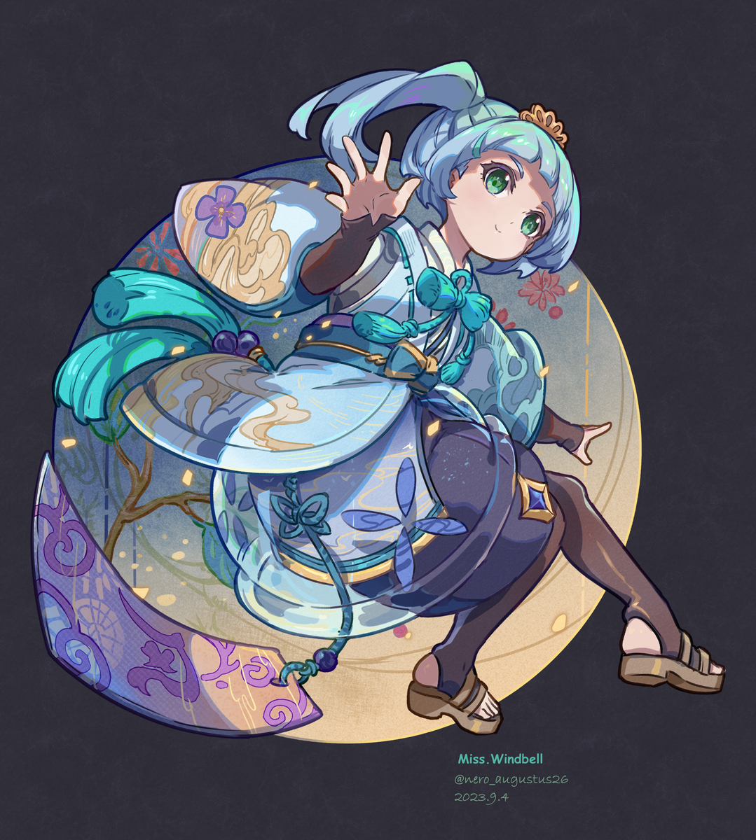 This is a pixiv picture whose title is 【即兴摸鱼】风铃小姐.
