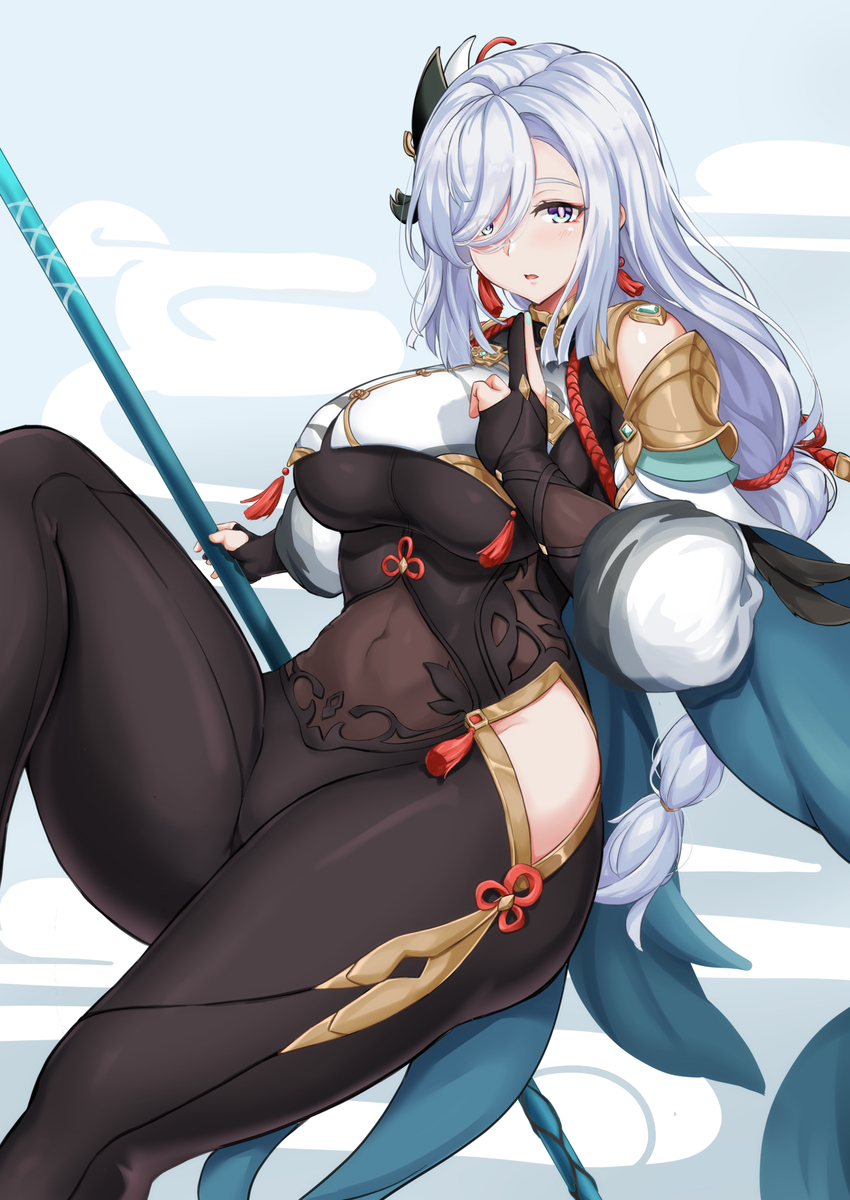 This is a pixiv picture whose title is 申鶴.