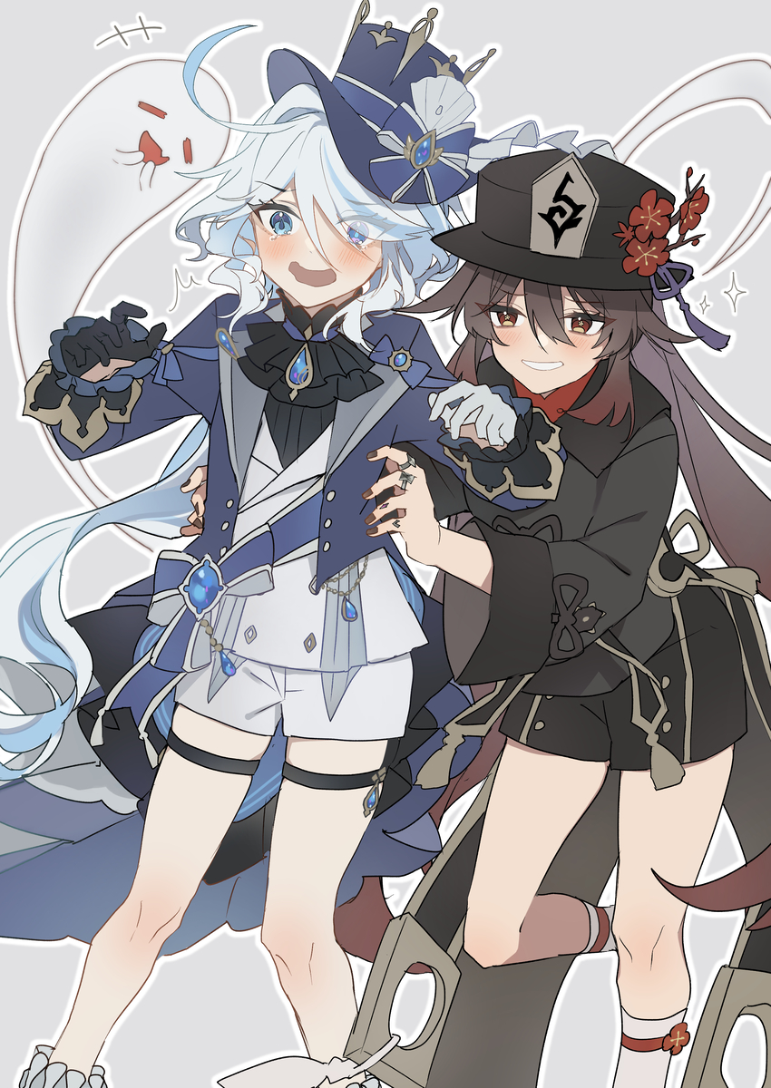 This is a pixiv picture whose title is フリーナと胡桃.