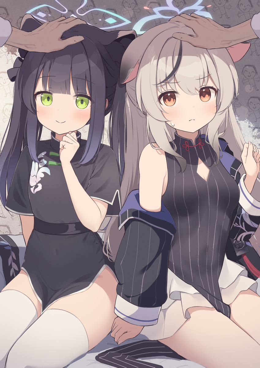 This is a pixiv picture whose title is シュン(幼女)＆ココナちゃん なでなで.