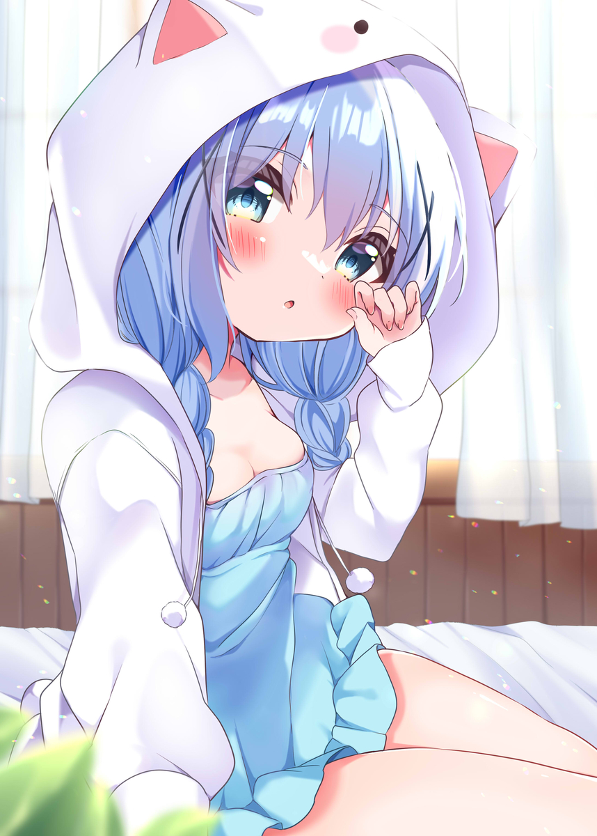 This is a pixiv picture whose title is 寝起きチノちゃん.