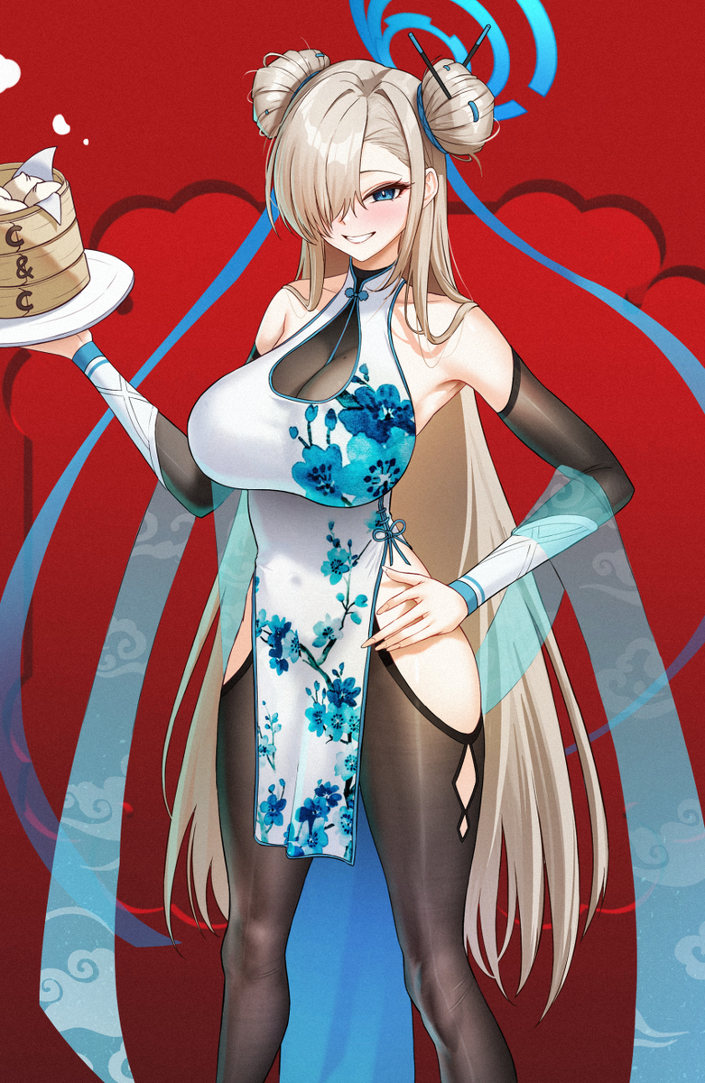 This is a pixiv picture whose title is 一之瀬アスナ チャイナドレス.ver.