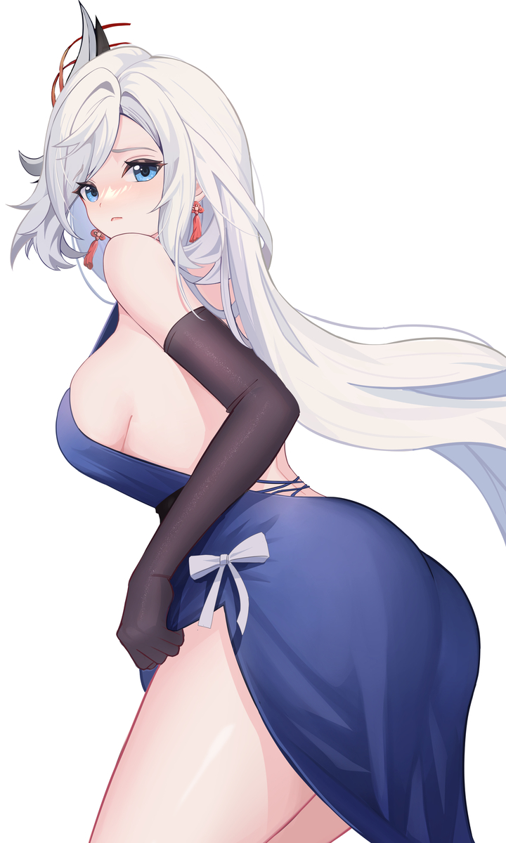 This is a pixiv picture whose title is 申鶴.