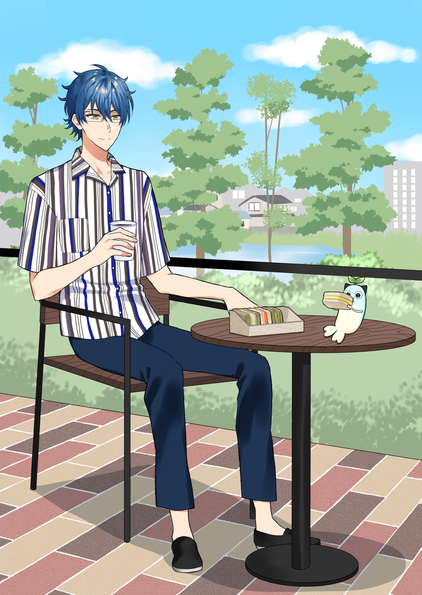 This is a pixiv picture whose title is カフェデート.