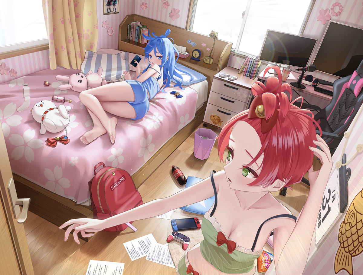 This is a pixiv picture whose title is ヤシの木な二人.