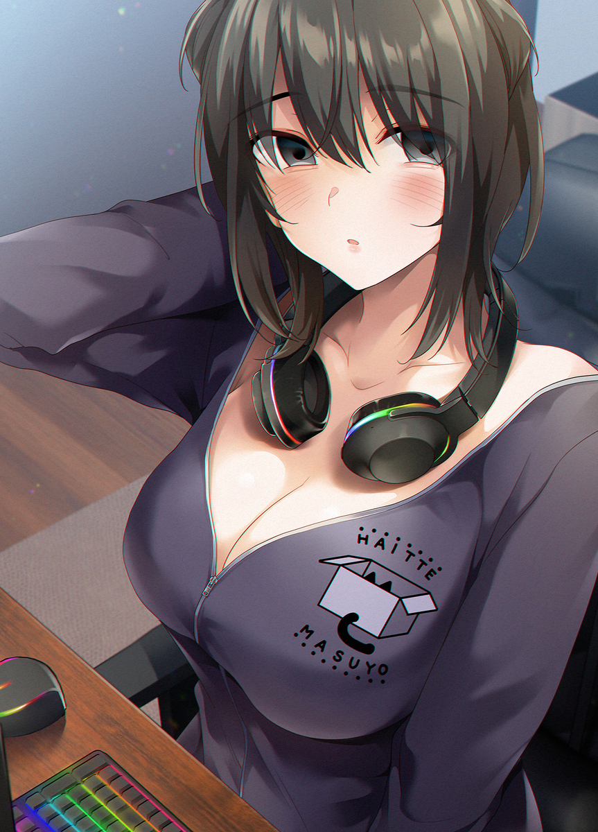 This is a pixiv picture whose title is 「一緒にやらないんですか…？」.