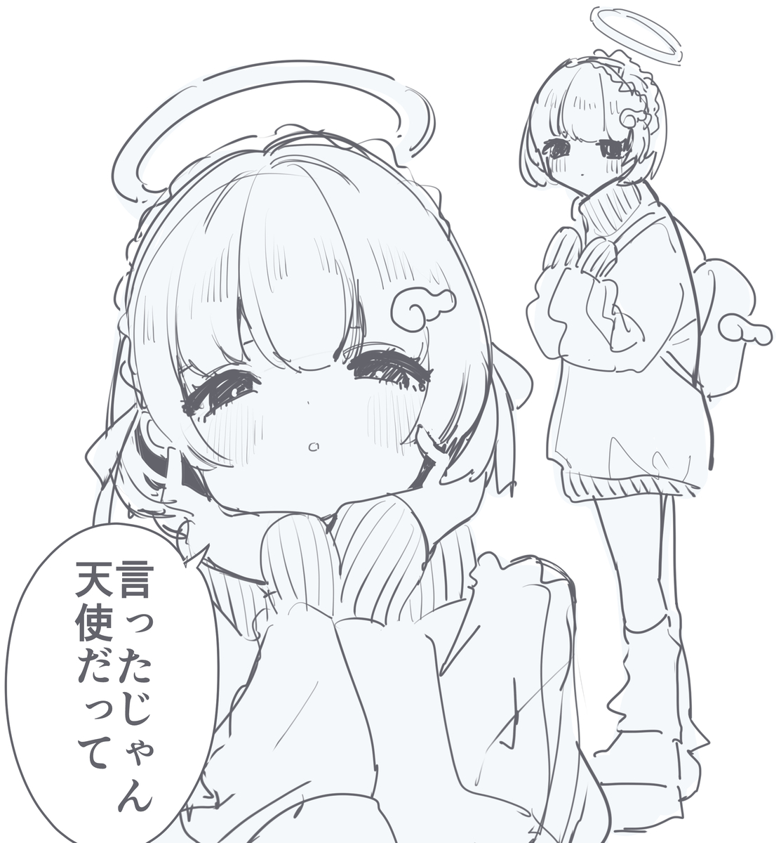 This is a pixiv picture whose title is 天使らしい.