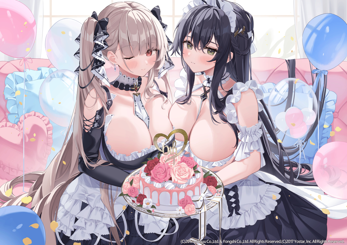 This is a pixiv picture whose title is アズールレーン6周年記念イラスト.