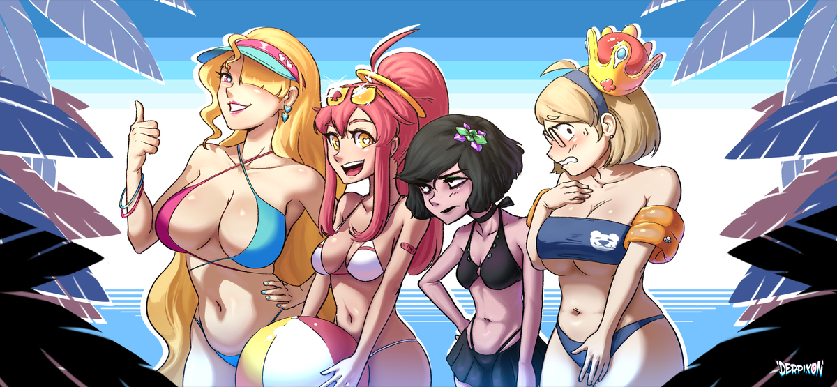 This is a pixiv picture whose title is Beach Games!.