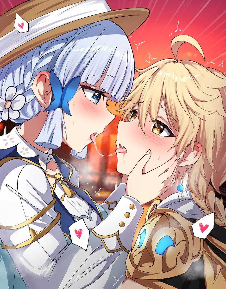 This is a pixiv picture whose title is Kiss.