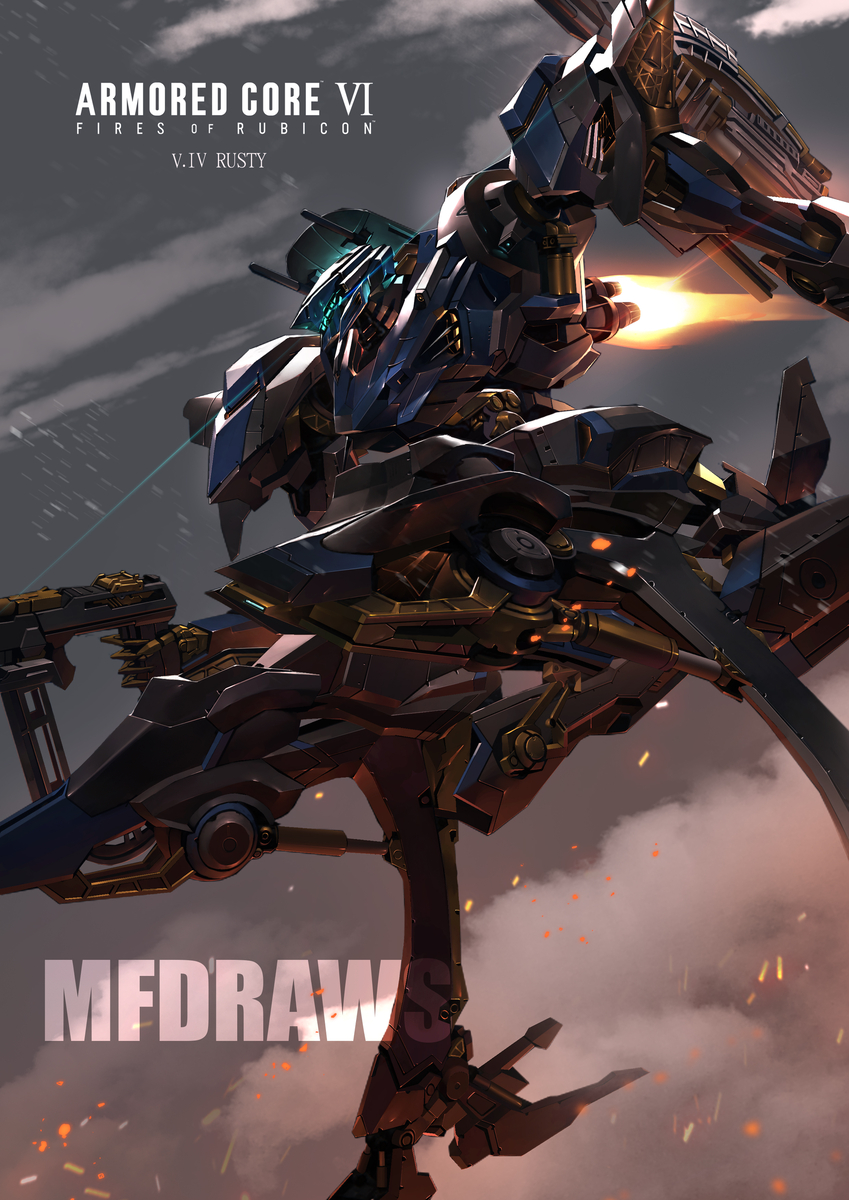 This is a pixiv picture whose title is ARMORED CORE 6 : V.IV ラスティ.