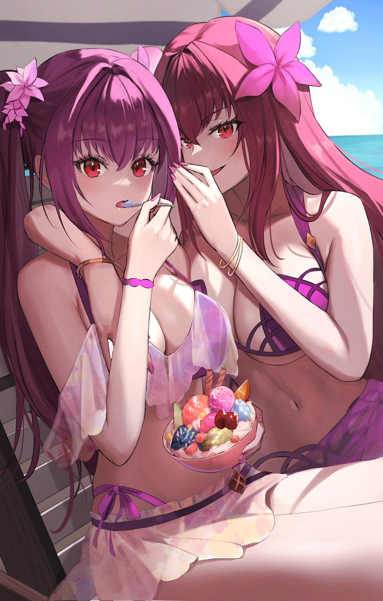 This is a pixiv picture whose title is 水着スカスカ.