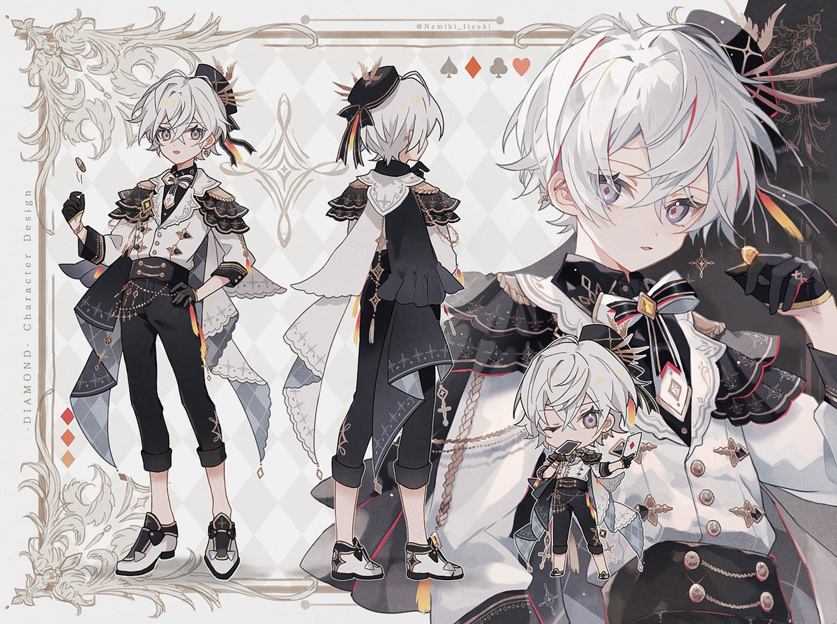 This is a pixiv picture whose title is Character Design［Diamond ♦︎ 🃁🂠].