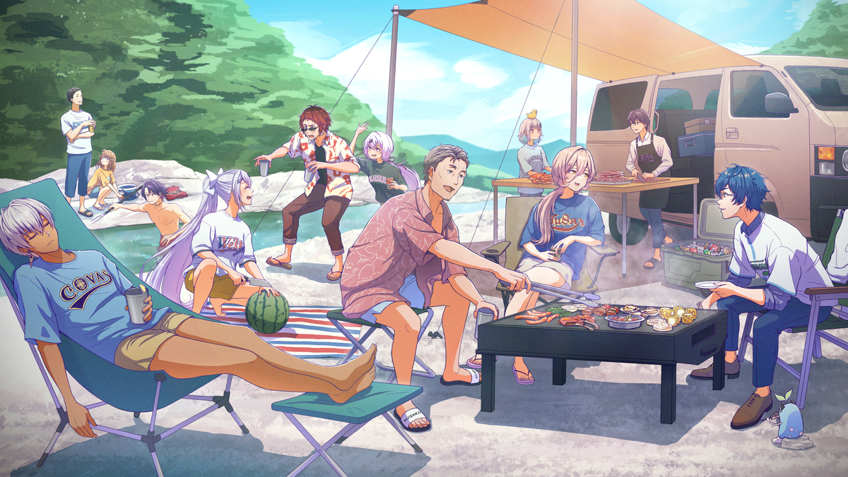 This is a pixiv picture whose title is あの夏の終わりに見た幸せな幻覚〜にじ甲'23お疲れ会BBQ〜.