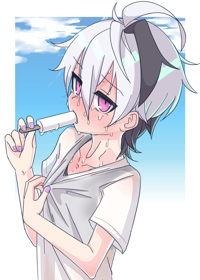 This is a pixiv picture whose title is あつくてひからびそ～.