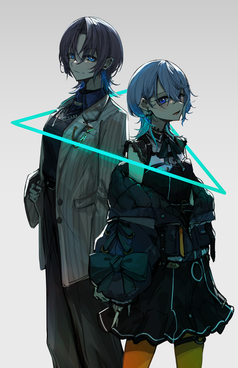 This is a pixiv picture whose title is 青い狼.