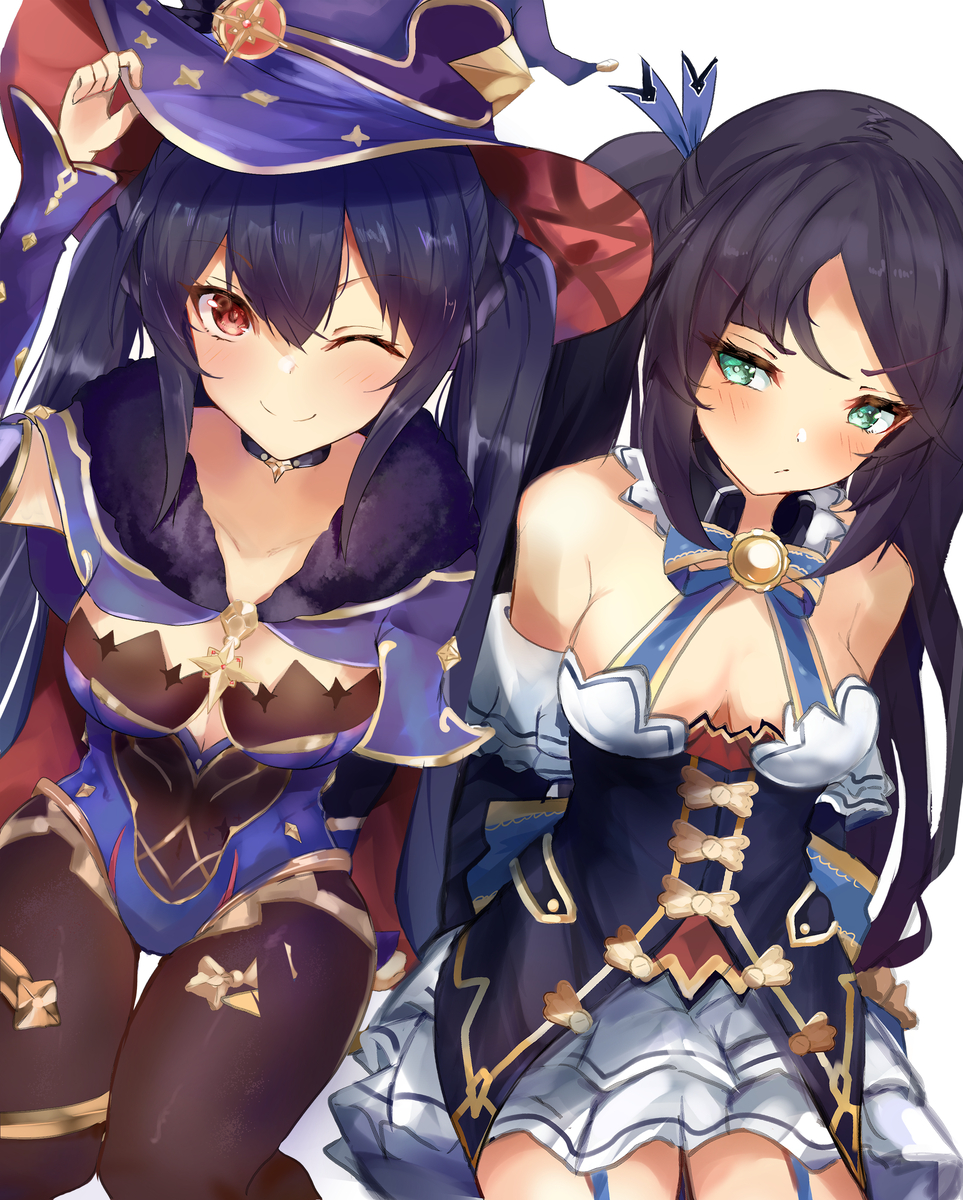 This is a pixiv picture whose title is Noire & Mona.