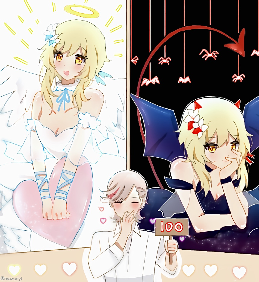 This is a pixiv picture whose title is リネ蛍/lynlumi - Angel or Devil?.