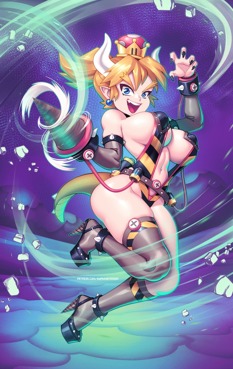 This is a pixiv picture whose title is Wonder Drill Bowsette.