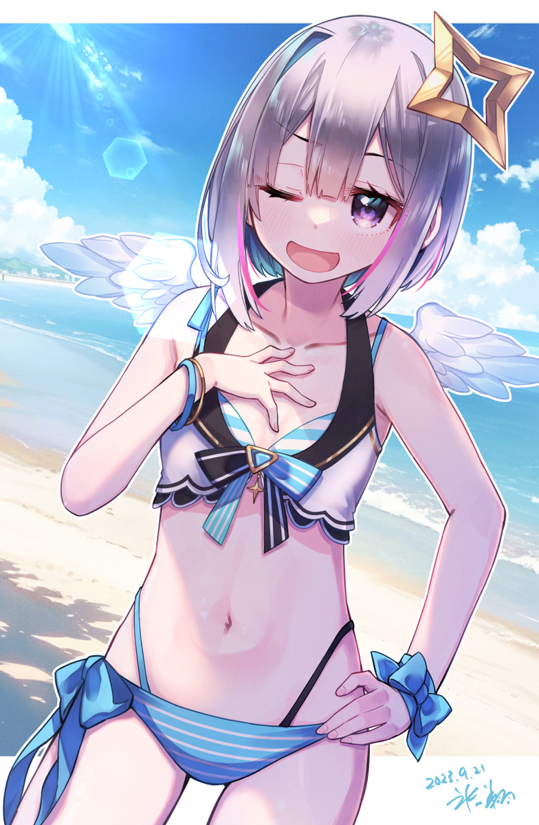 This is a pixiv picture whose title is 君と夏の終わり.