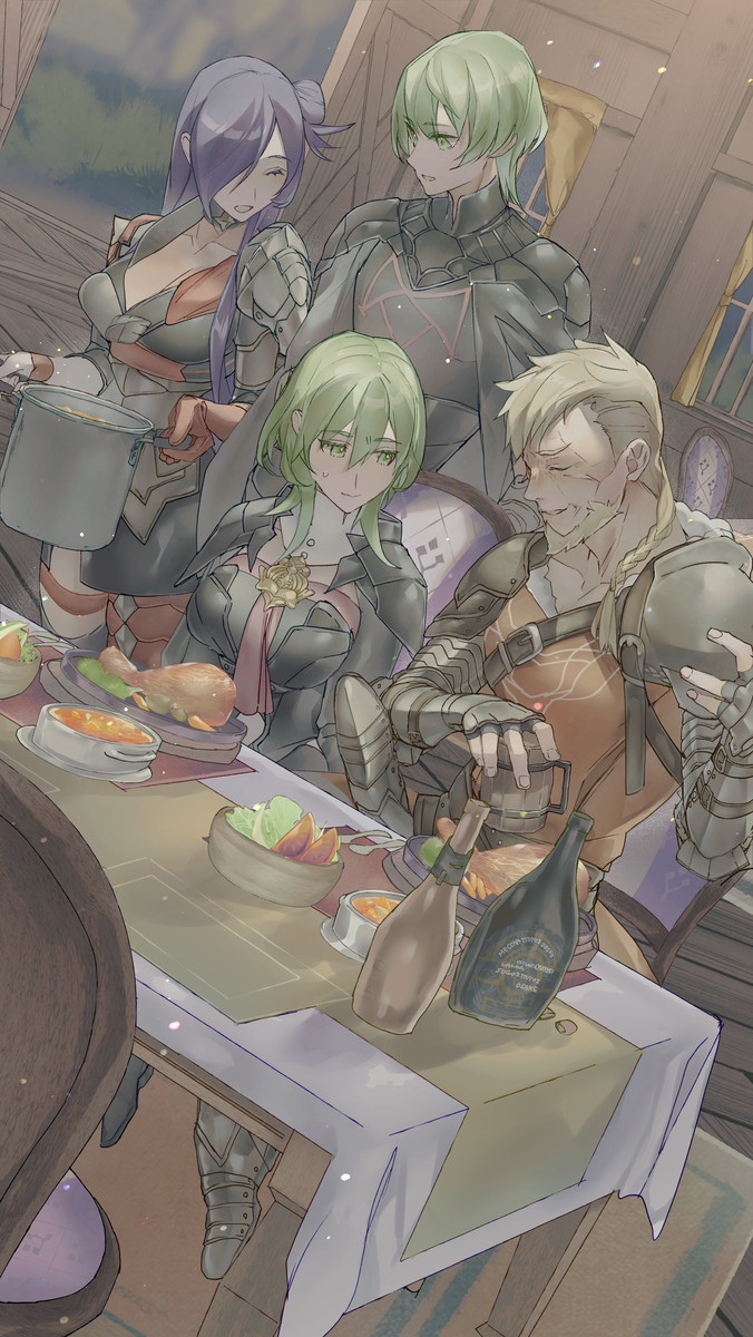This is a pixiv picture whose title is 料理を振る舞う.