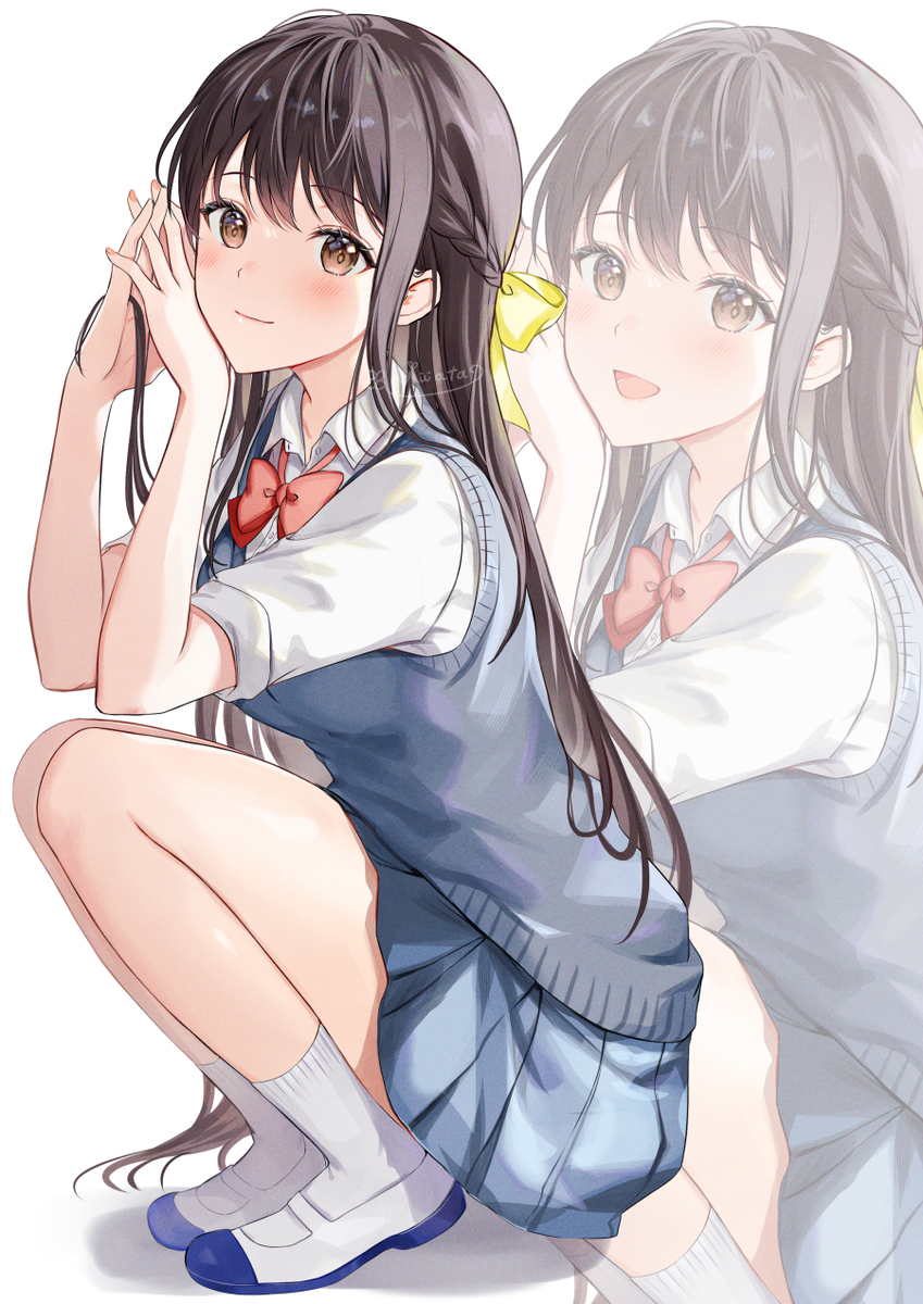 This is a pixiv picture whose title is よく目が合う学校一の美少女.