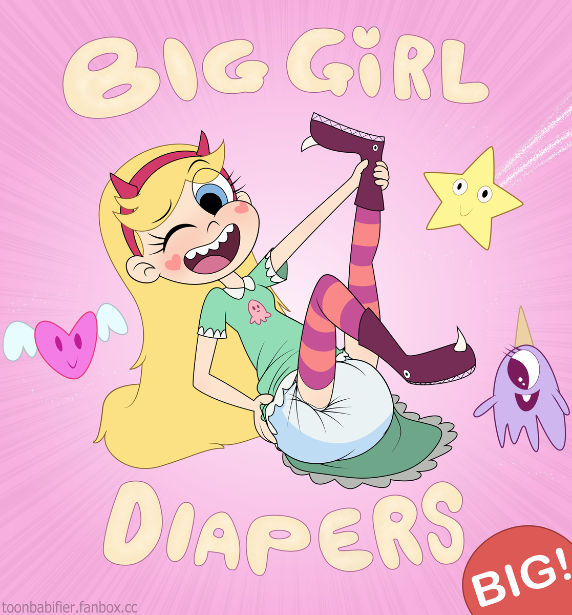 This is a pixiv picture whose title is Big Girl Diapers Ad.