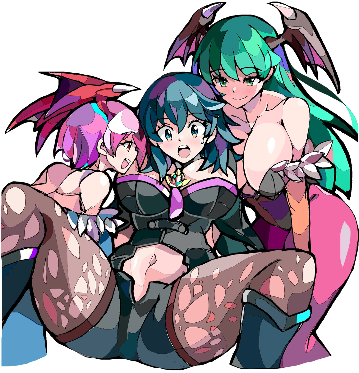 This is a pixiv picture whose title is リリス×ベレス×モリガン.
