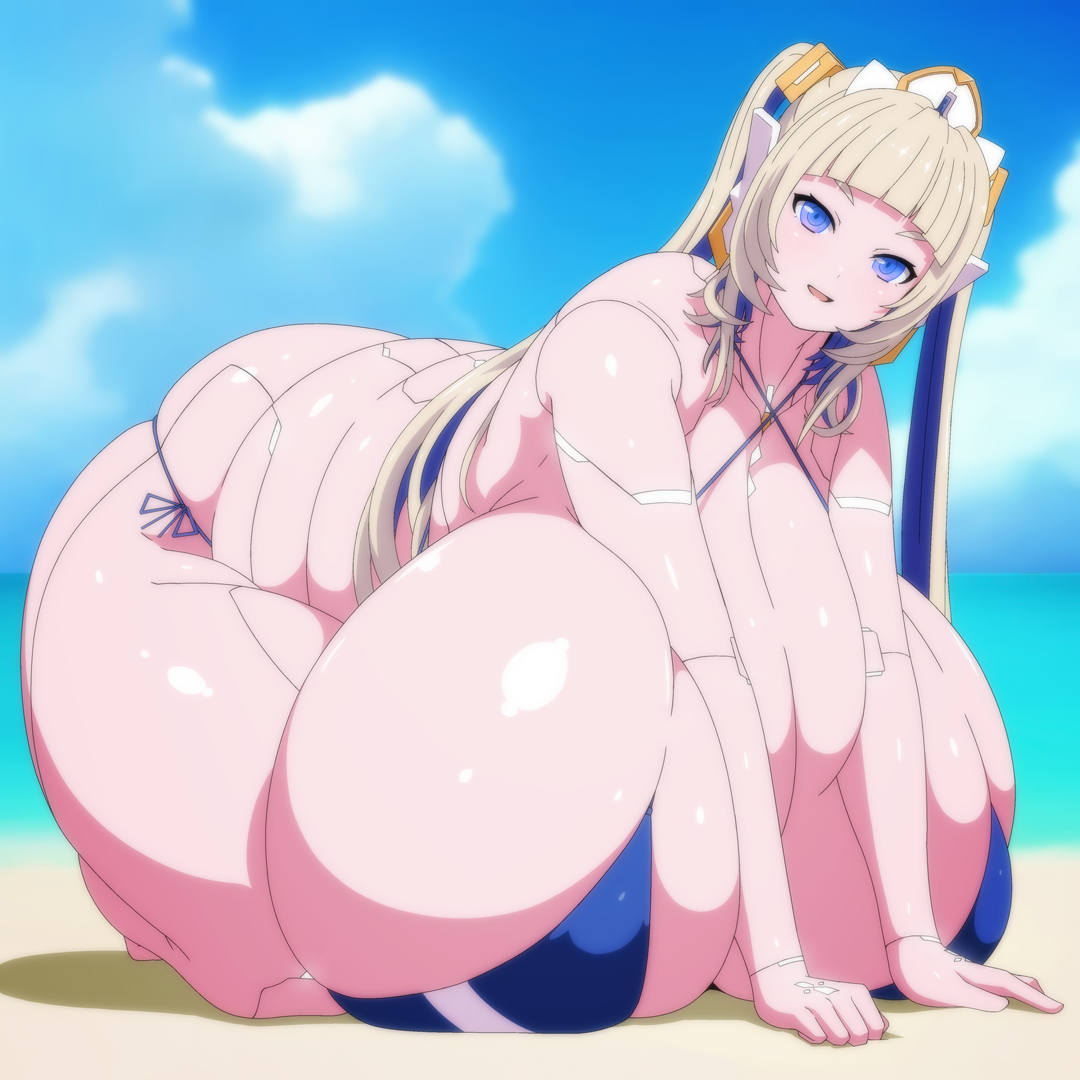 This is a pixiv picture whose title is 【08号機-05】水着絵.