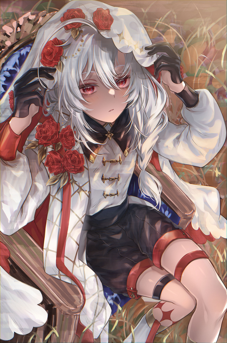 This is a pixiv picture whose title is 銀髪っ子.