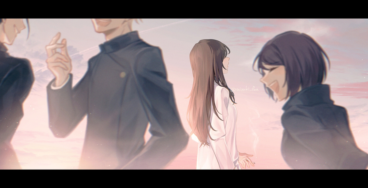 This is a pixiv picture whose title is 『黄昏』.