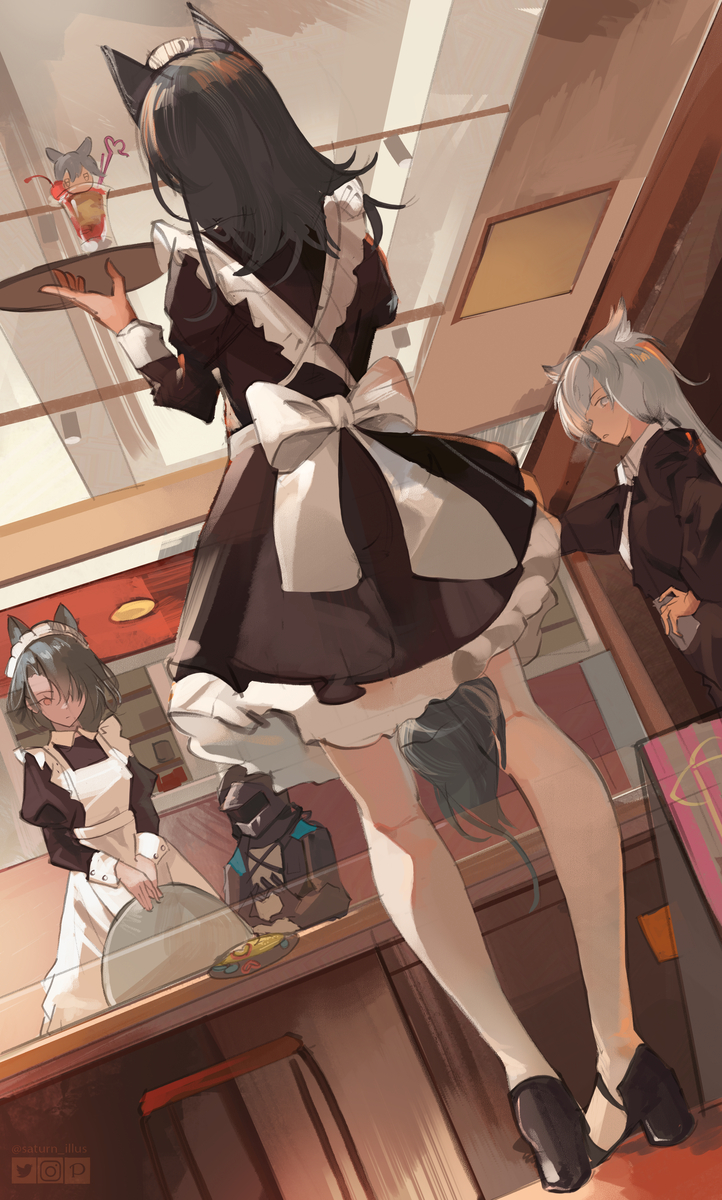This is a pixiv picture whose title is Siracusano Maid Cafe.