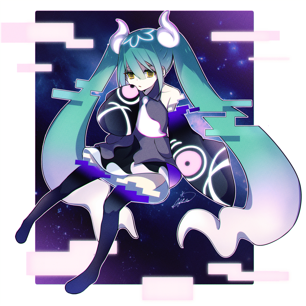 This is a pixiv picture whose title is 初音ミク×ゴーストタイプ.