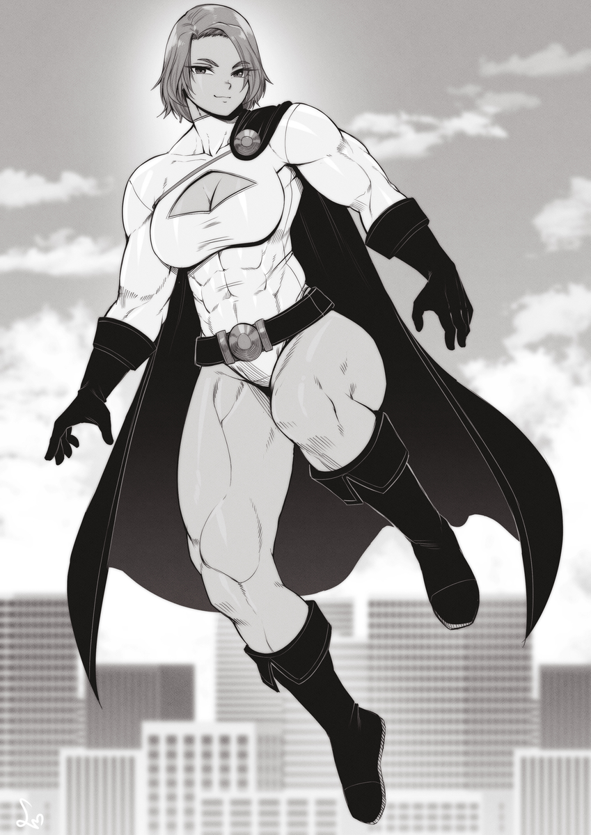 This is a pixiv picture whose title is Buff Powergirl- DC.