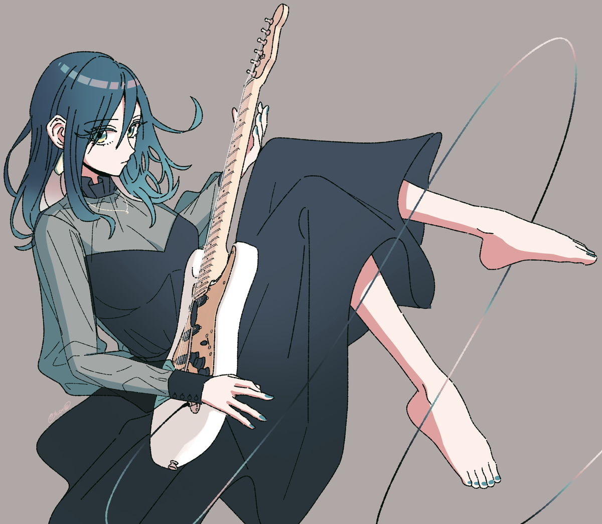 This is a pixiv picture whose title is guitar.