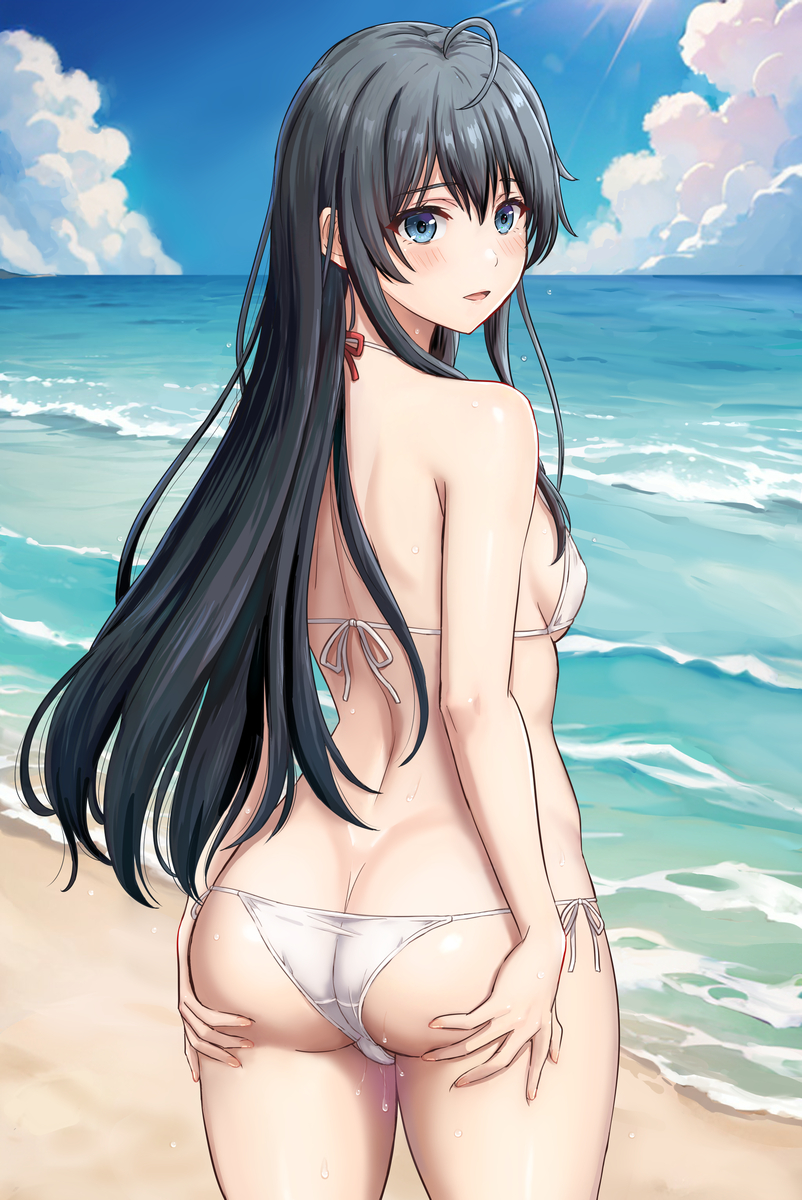 This is a pixiv picture whose title is 夏の〆に白ビキニゆきのん.