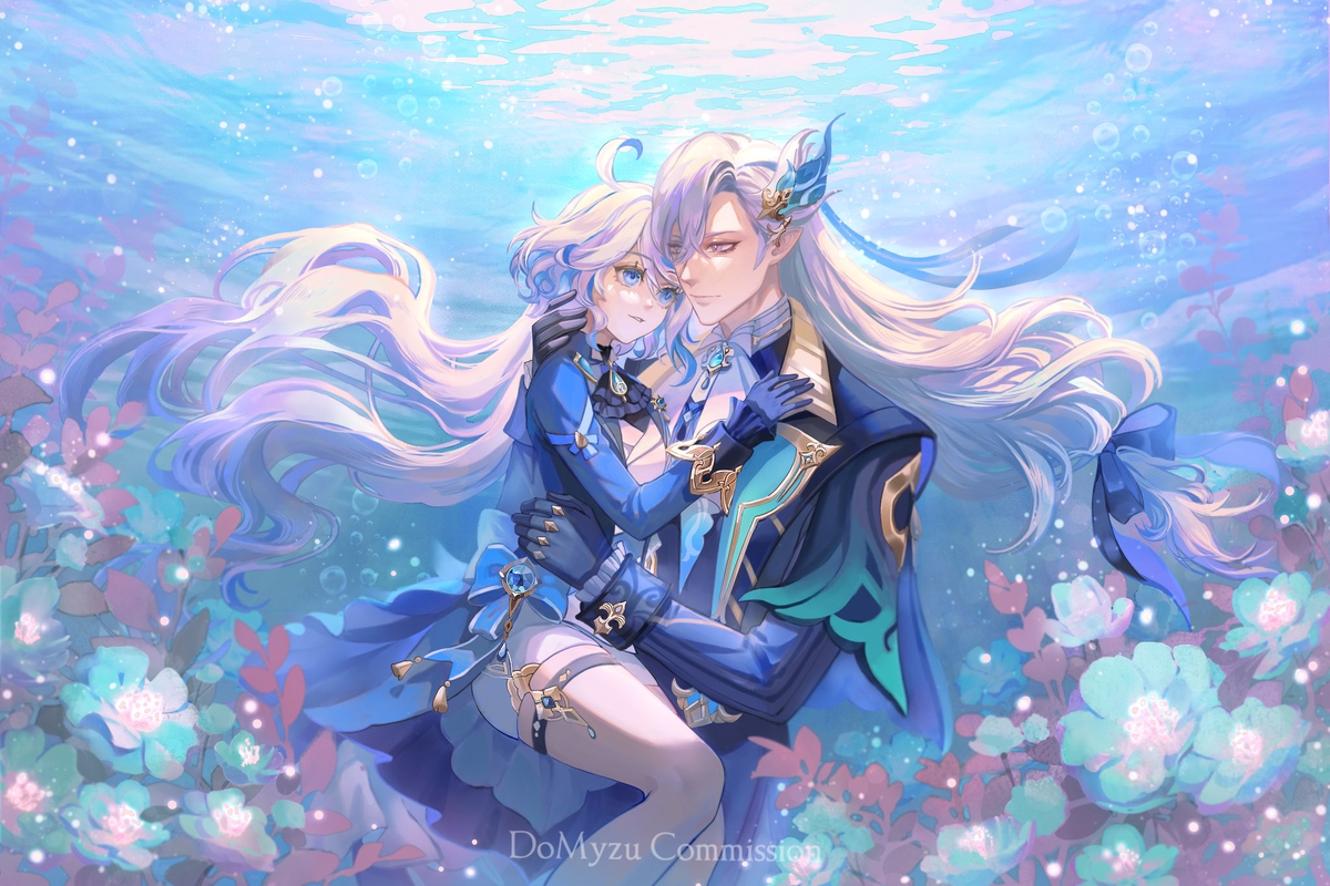 This is a pixiv picture whose title is Furina and Neuviette.